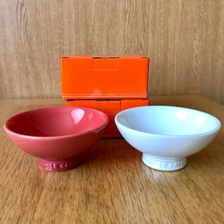 ルクルーゼ(LE CREUSET)のルクルーゼ　チャワン　茶碗　ホワイト　レッド　2個(食器)