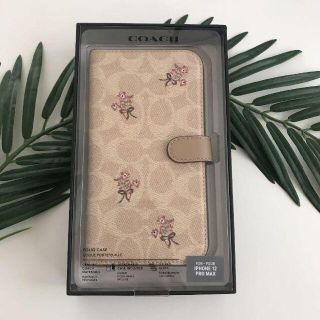 コーチ(COACH)の新作★COACH シグネイチャー 手帳型 茶 iPhone 12 PRO MAX(iPhoneケース)