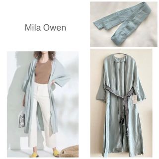 ミラオーウェン(Mila Owen)の【新品タグ付き】ミラオーウェン  ★ リネン　ガウンコート(スプリングコート)