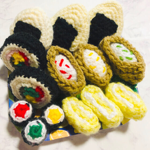 出産祝い ハンドメイド編み物 編み物 お弁当 おままごと ハンドメイド 知育