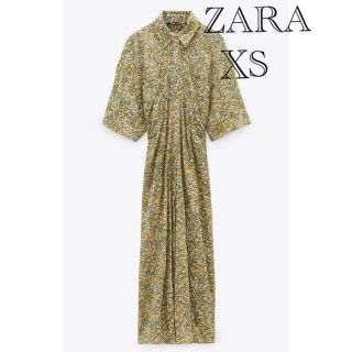 ザラ(ZARA)のZARA プリントシャツワンピース花柄ワンピースローグワンピース (ロングワンピース/マキシワンピース)