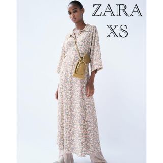 ザラ(ZARA)のZARA プリント花柄シャツワンピース(ロングワンピース/マキシワンピース)