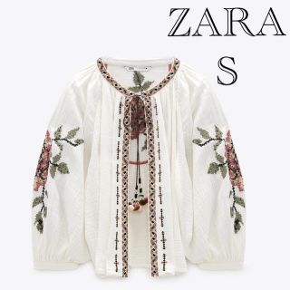 ザラ(ZARA)のZARA ビーズ刺繍カーディガン　刺繍ブラウス (シャツ/ブラウス(長袖/七分))