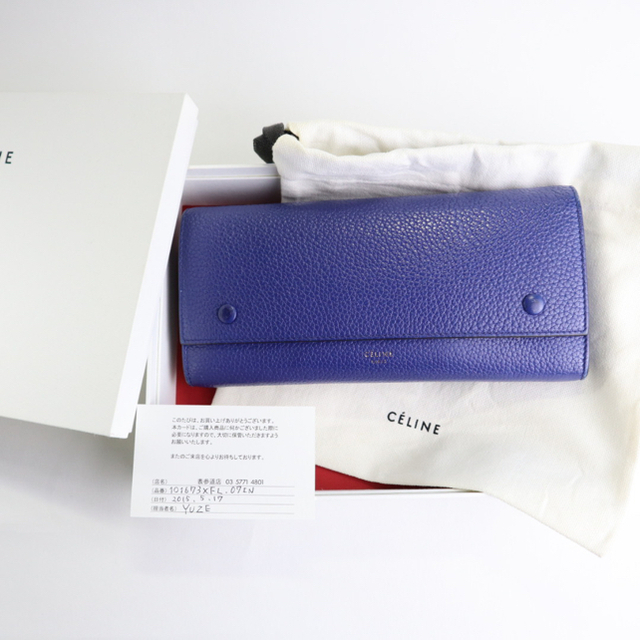 CELINE セリーヌ バイカラー 長財布 ブルー 旧ロゴ 特価ブランド www