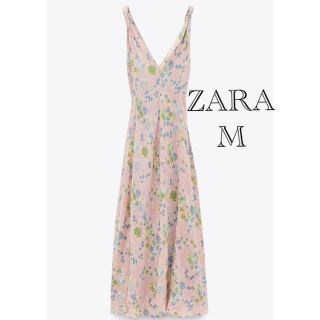 ザラ(ZARA)のZARA プリント花柄ミディ丈ワンピース　花柄ワンピース ローグワンピース (ロングワンピース/マキシワンピース)