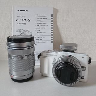 オリンパス(OLYMPUS)のOLYMPUS E-PL6 本体 レンズ2本 レンズプロテクター付き (ミラーレス一眼)