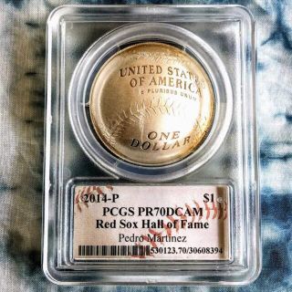 2014 米国 大リーグ ペドロ・マルティネス 1ドル  銀貨  PR70(貨幣)