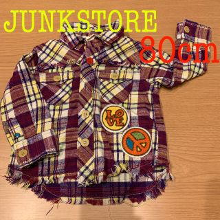 ジャンクストアー(JUNK STORE)のJUNKSTORE ジャンクストアー　チェックシャツ　紫(シャツ/カットソー)