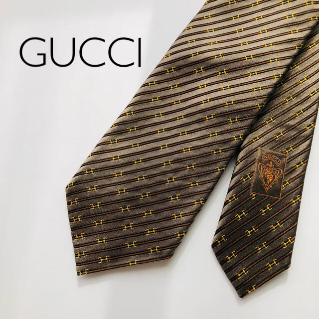 Gucci(グッチ)のGUCCI ネクタイ シルク レジメンタル 総柄 メンズのファッション小物(ネクタイ)の商品写真