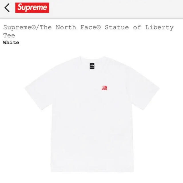 supreme x north face tシャツ　新品未使用s