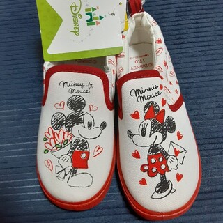 ディズニー(Disney)のミッキーミニー　17センチ　新品未使用　タグ有　スリッポン　スニーカー　運動靴(スニーカー)