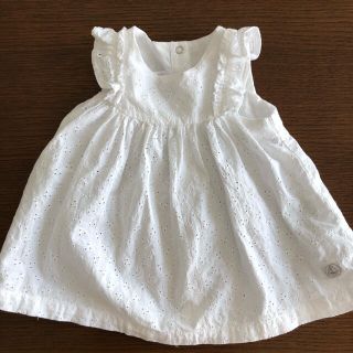 プチバトー(PETIT BATEAU)のプチバトー 白ワンピ　6m(ワンピース)