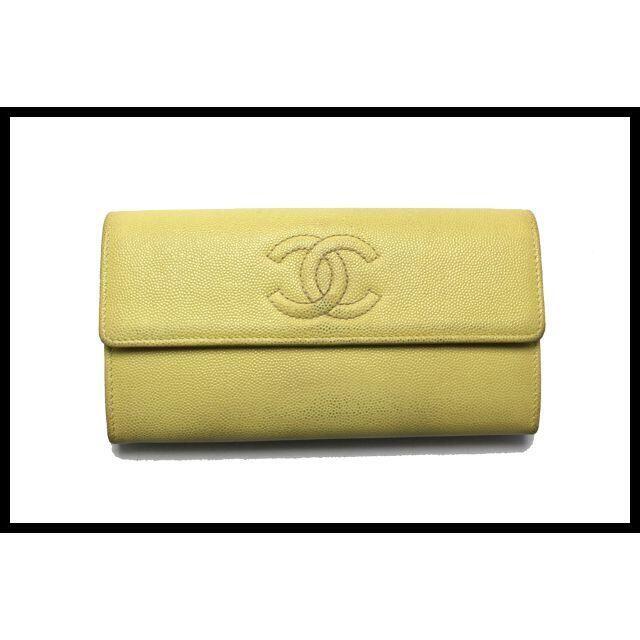 近年 CHANEL 23番台 キャビアスキン 長財布■01pa2800778053cmハンドル部分