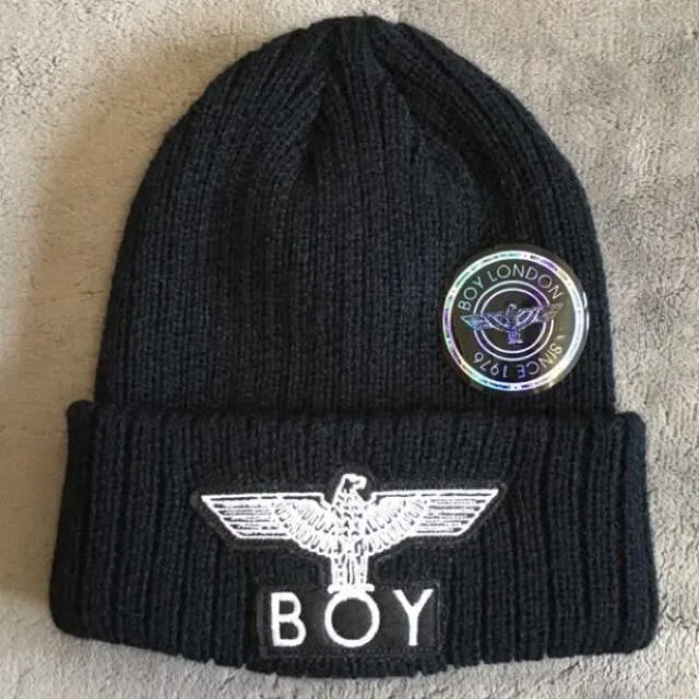 BOY LONDON ビーニー ニットキャップ ニット帽 ブラック ホワイト