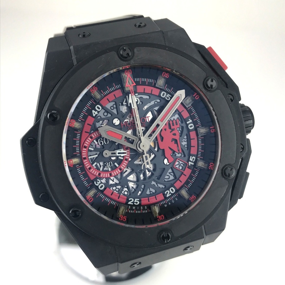 ウブロ HUBLOT レッドデビル マンチェスター 716.CI.1129.RX.MAN11 キングパワー 自動巻き 世界500本限定 腕時計 チタン ブラック