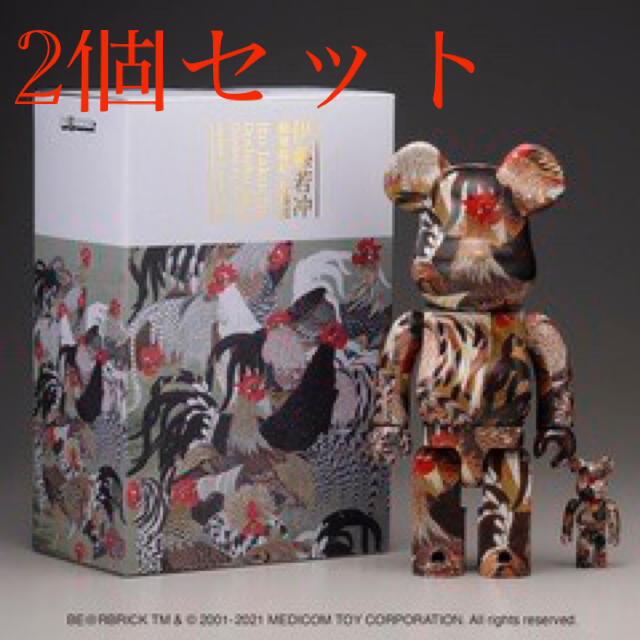 2体セット　BE@RBRICK 伊藤若冲「群鶏図」 100% ＆ 400%全高約70mm400%