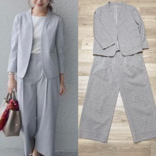 シップスフォーウィメン(SHIPS for women)のSHIPS ノーカラージャケット×パンツ　セット　入学式　セレモニー　式典(スーツ)