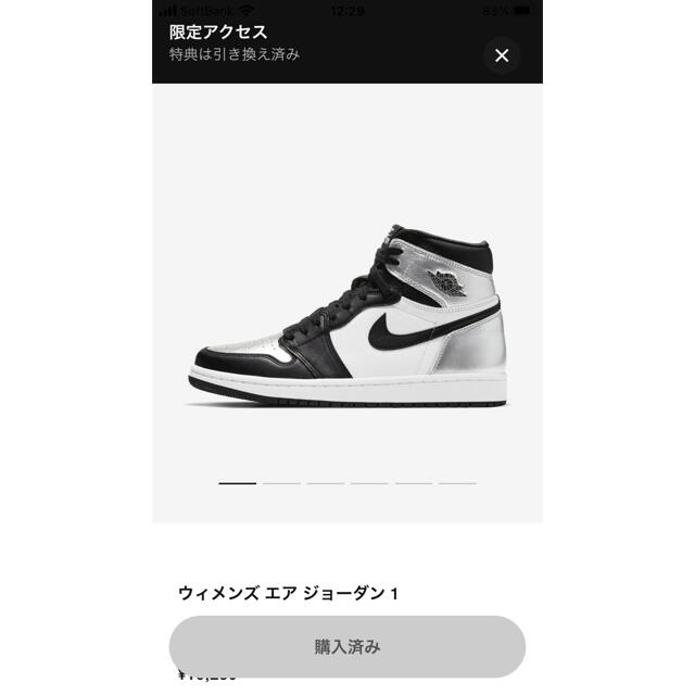 NIKE(ナイキ)のNIKE WMNS AIR JORDAN 1 SILVER TOE レディースの靴/シューズ(スニーカー)の商品写真