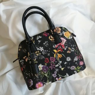 ☆美品☆【フラワープリント ハンドバッグ】(ハンドバッグ)