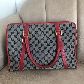 GUCCI グッチ モノグラム柄 赤 ビジネスバッグ ブリーフケース