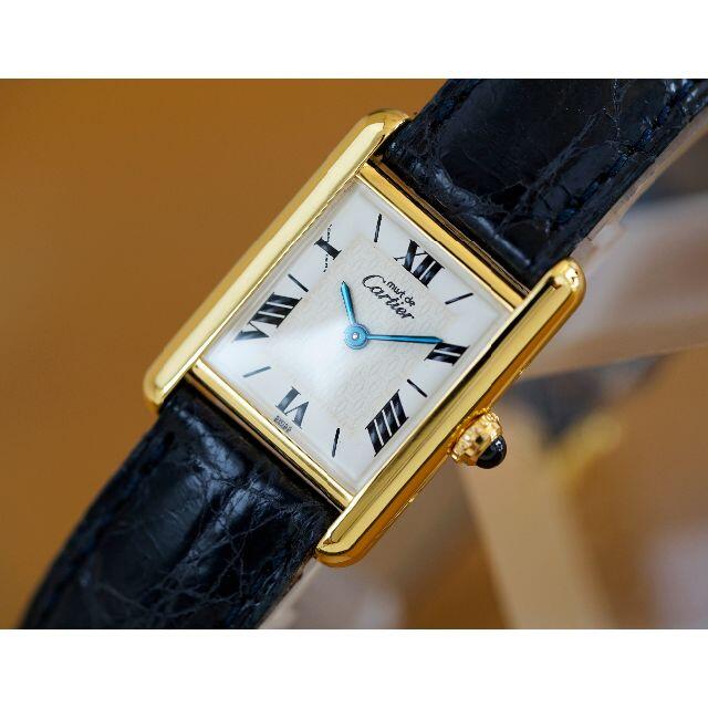 美品 カルティエ マスト タンク ホワイト ローマン SM Cartier