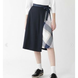 バーバリーブルーレーベル(BURBERRY BLUE LABEL)のブルーレーベルクレストブリッジ ブライトギャバスカート 34(ひざ丈スカート)