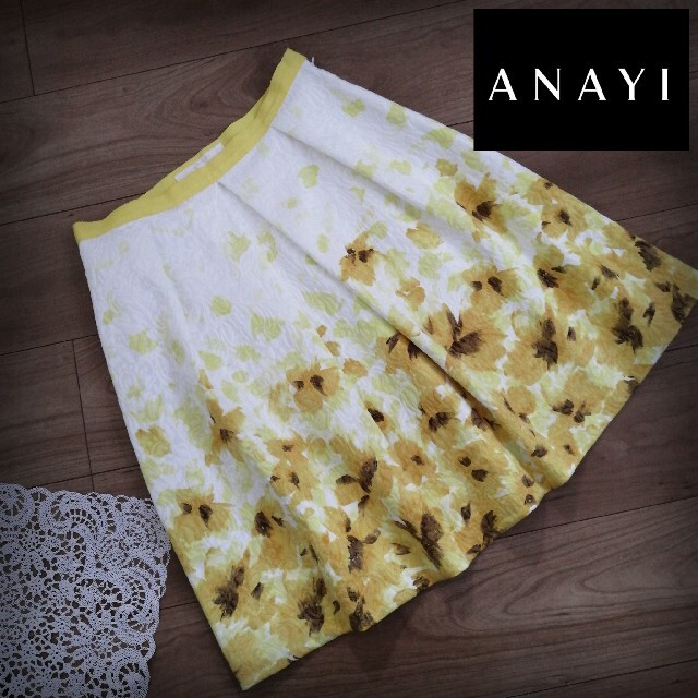 ANAYI(アナイ)の【美品】ANAYI✿激かわ✿ミモレ丈スカート　 レディースのスカート(ひざ丈スカート)の商品写真