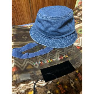 ピースマイナスワン(PEACEMINUSONE)のpeaceminusone PMO DENIM BUCKET HAT BLUE(ハット)