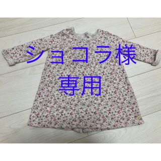 プチバトー(PETIT BATEAU)のプチバトー　花柄ワンピース　12m74㌢(ワンピース)