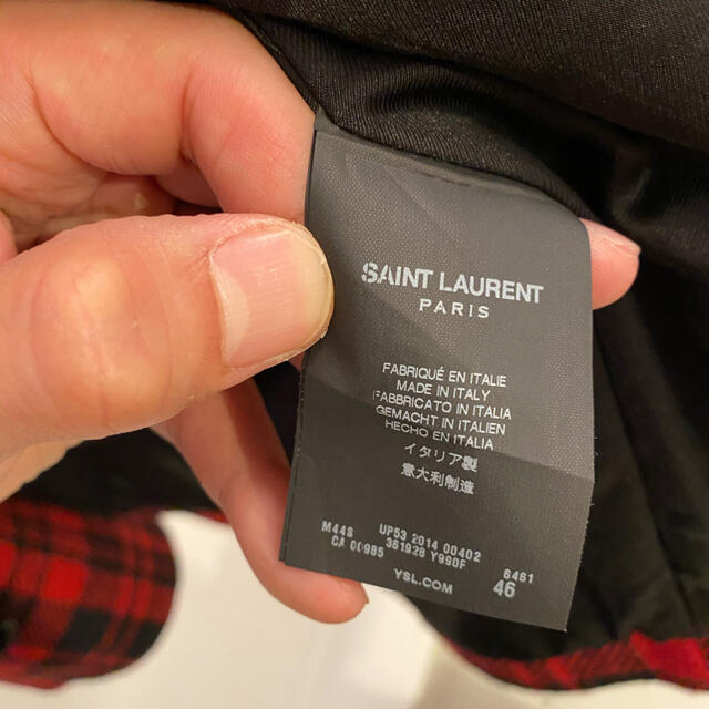 Saint Laurent(サンローラン)のサンローラン　チェック　コート メンズのジャケット/アウター(ピーコート)の商品写真