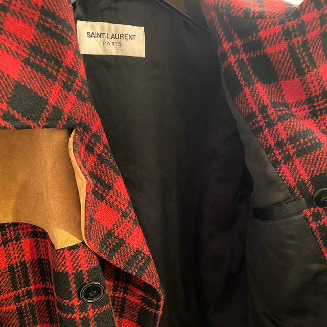 Saint Laurent(サンローラン)のサンローラン　チェック　コート メンズのジャケット/アウター(ピーコート)の商品写真
