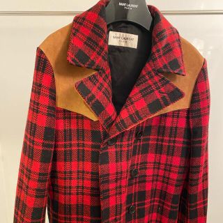 サンローラン(Saint Laurent)のサンローラン　チェック　コート(ピーコート)