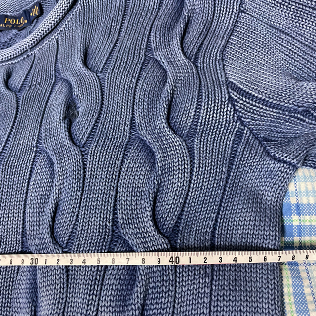 POLO RALPH LAUREN(ポロラルフローレン)の🐴ポロラルフローレン🐴コットンニット（ブルー）綿100% レディースのトップス(ニット/セーター)の商品写真