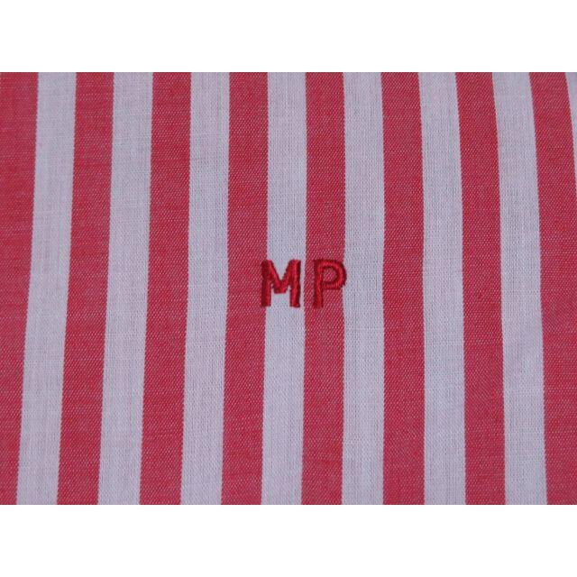 MACKINTOSH PHILOSOPHY(マッキントッシュフィロソフィー)のマッキントッシュ 半袖ストライプシャツ 薄赤・白 40 定価13,000円 L メンズのトップス(シャツ)の商品写真