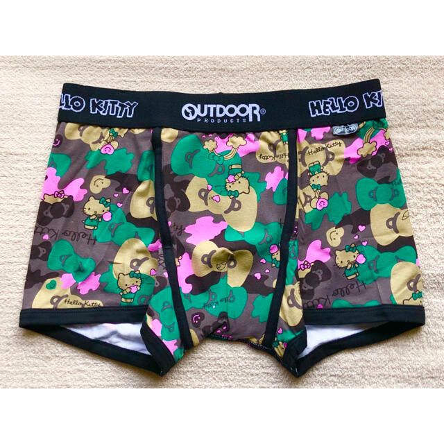 OUTDOOR(アウトドア)のOUTDOOR ボクサーパンツ Ｍ ハローキティ迷彩＆リボングリーン メンズのアンダーウェア(ボクサーパンツ)の商品写真