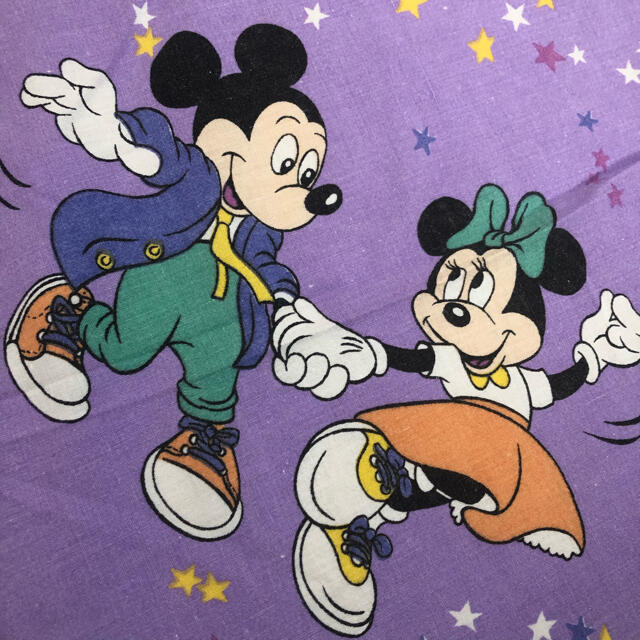 Disney(ディズニー)の🌜ビンテージ 布団カバー🌛ミキミニ　パープル　ダンス　シーツ ハンドメイドの素材/材料(生地/糸)の商品写真