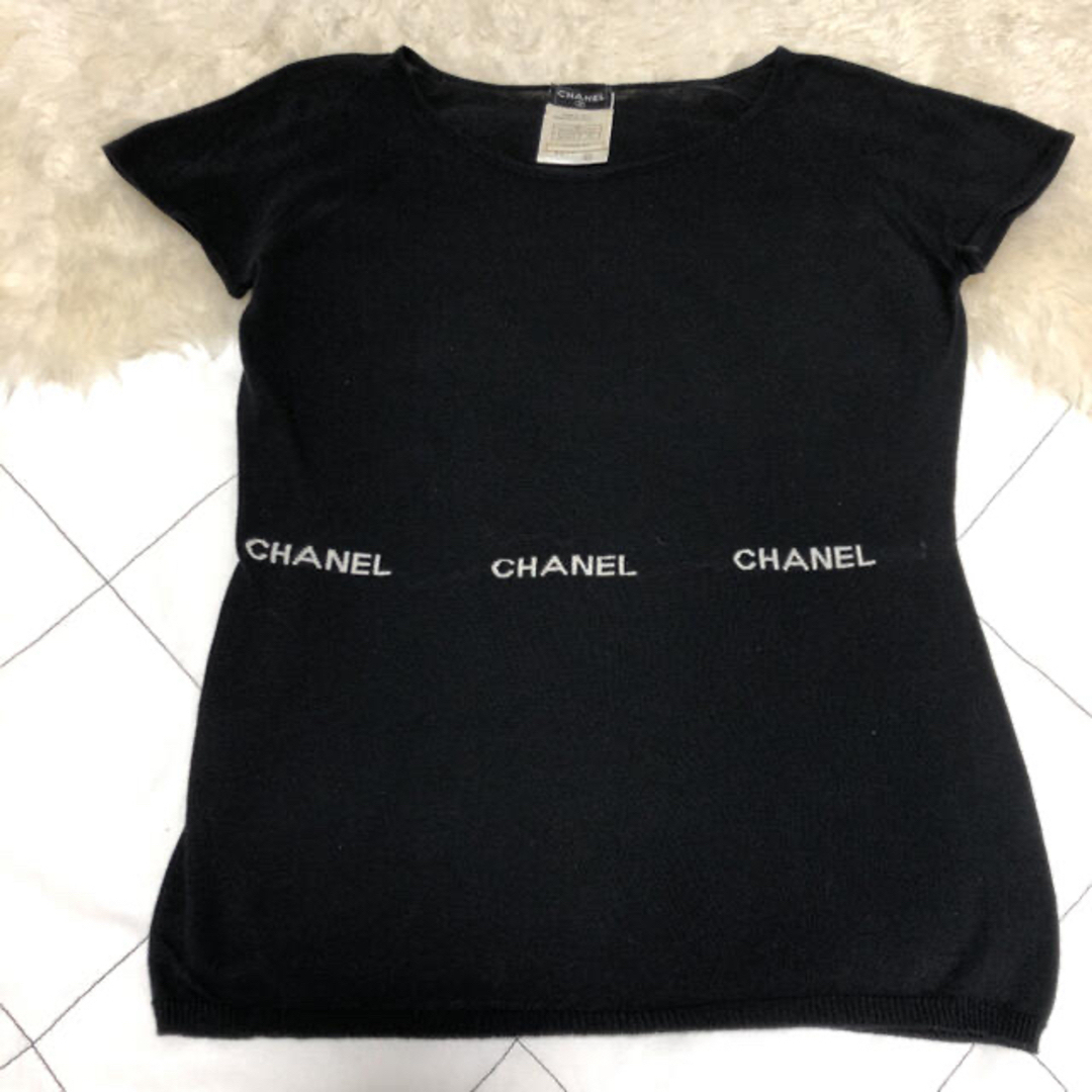 CHANELフレンチスリーブ cottonニット38サイズ-