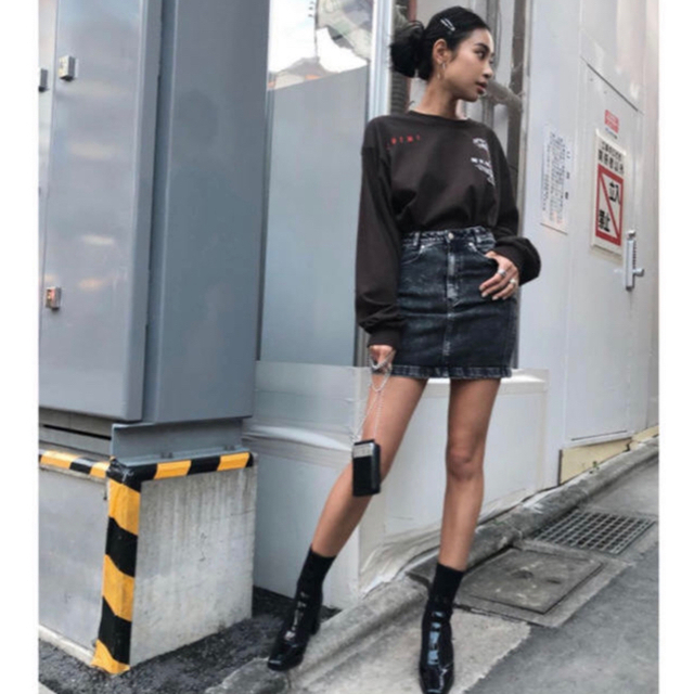 Juemi × SOMETHING デニムスカート BLACK XS レディース ミニスカート ...