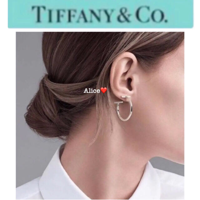 Tiffany & Co.(ティファニー)の【正規店お磨仕上済・超レアな国内廃盤品】ティファニー　Tワイヤー　フープ　ピアス レディースのアクセサリー(ピアス)の商品写真