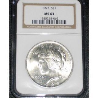 ★ＵＳＡ１＄銀貨★　ピース１ドル銀貨 　１９２３年　ＮＧＣ　ＭＳ６３(貨幣)