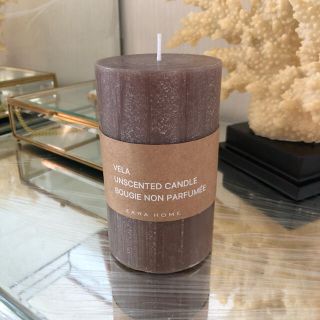 ザラホーム(ZARA HOME)の新品未使用　ZARAHOME ザラホーム　シリンダーキャンドル　カーキ(キャンドル)