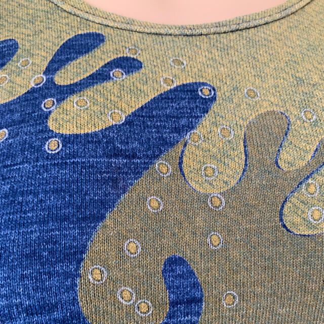 藍染 サマーニットプルオーバー 和モダン ヴィンテージ L~LL レディースのトップス(ニット/セーター)の商品写真
