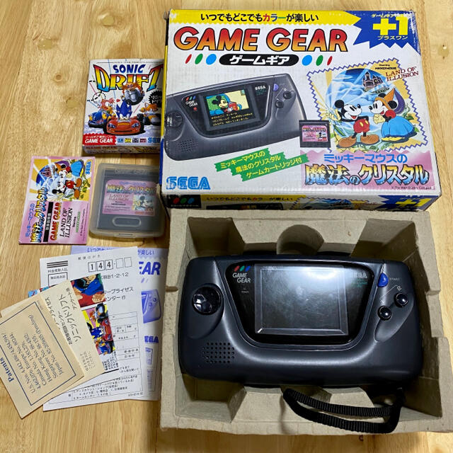 SEGA(セガ)の【ジャンク】 ゲームギア GAME GEAR ＋1 プラスワン カートリッジ2個 エンタメ/ホビーのゲームソフト/ゲーム機本体(携帯用ゲーム機本体)の商品写真