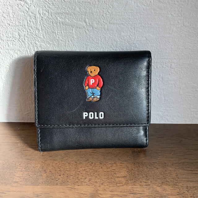 折り財布♥︎ ポロベア　三つ折り財布　ブラック