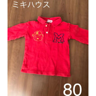 ミキハウス(mikihouse)のミキハウス　長袖　ポロシャツ　刺繍　赤　80(シャツ/カットソー)