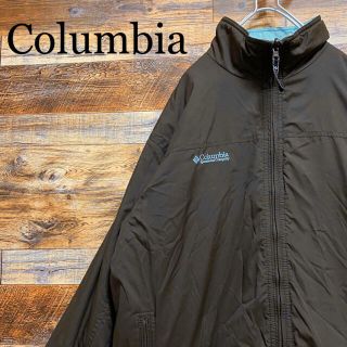 コロンビア(Columbia)のコロンビア☆リバーシブルジャケット L メンズ古着 茶色ブラウン 水色 ナイロン(ブルゾン)
