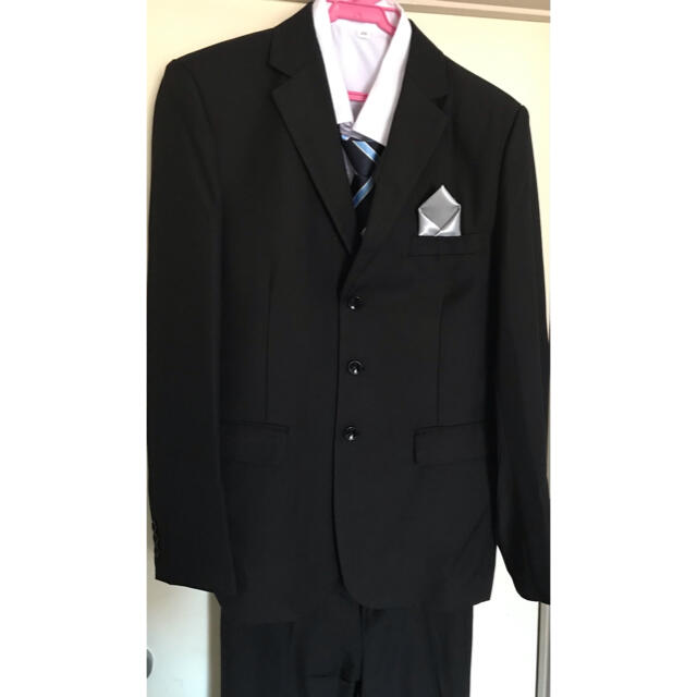 卒業式　男子黒スーツ全セット　170 キッズ/ベビー/マタニティのキッズ服男の子用(90cm~)(ドレス/フォーマル)の商品写真