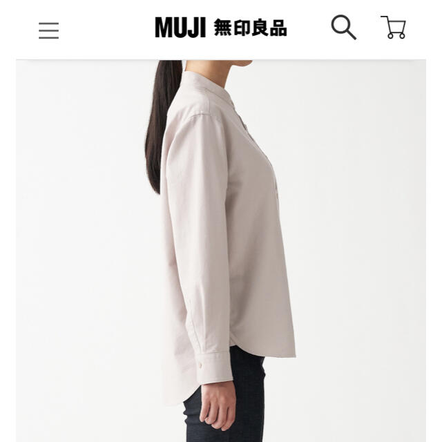 MUJI (無印良品)(ムジルシリョウヒン)の無印良品　オックスフォードスタンドカラーシャツ レディースのトップス(シャツ/ブラウス(長袖/七分))の商品写真