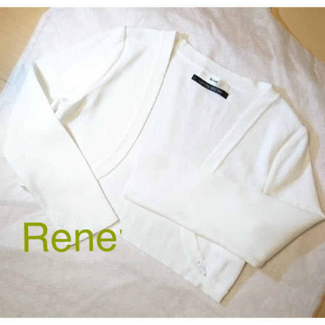 2020年♡Rene ルネ アルパカ ふわふわカーディガン 38 ホワイト 限定最