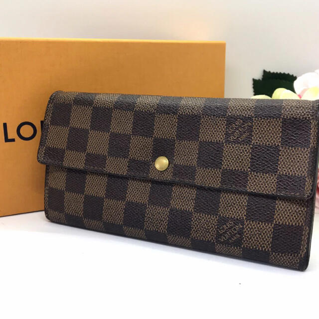 LOUIS VUITTON(ルイヴィトン)のルイヴィトン ポルトフォイユ・サラ ダミエ長財布 レディースのファッション小物(財布)の商品写真